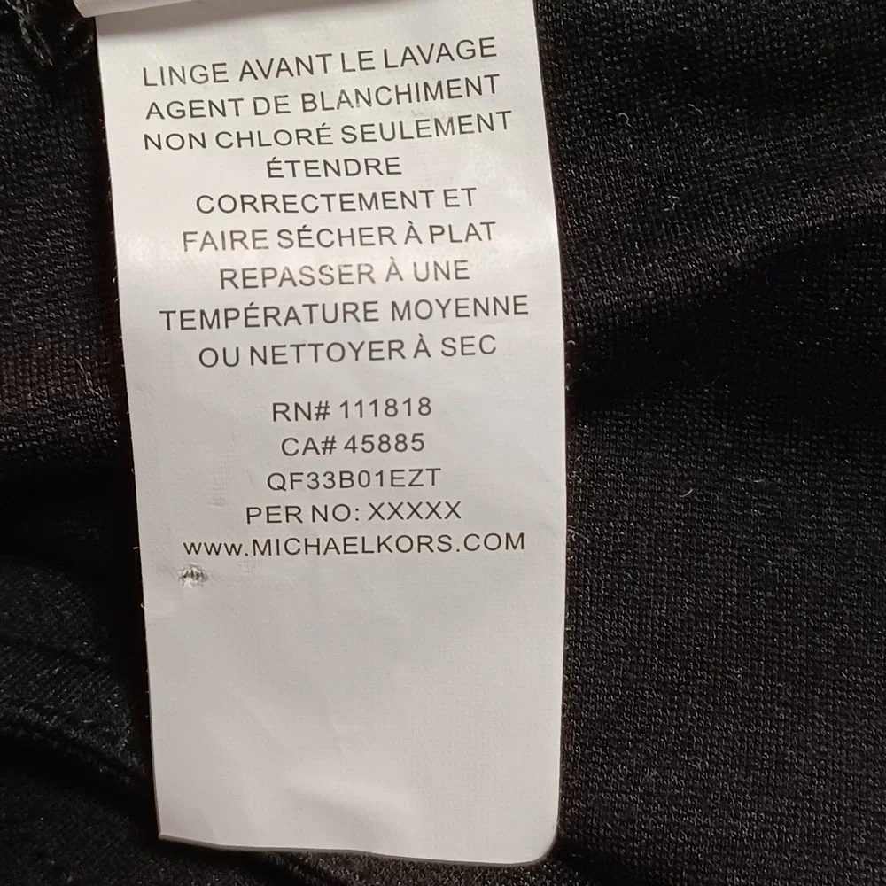 Michael Kors Womens Black Ponte‎ Knit Skinny Pants QF33B01EZT Size S MK Logo